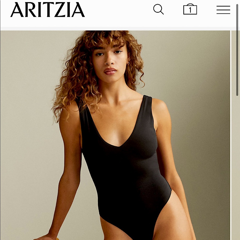 Aritzia contour V neck bodysuit